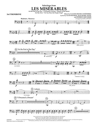 Selections from Les Miserables (arr. Bob Lowden) - Trombone 3