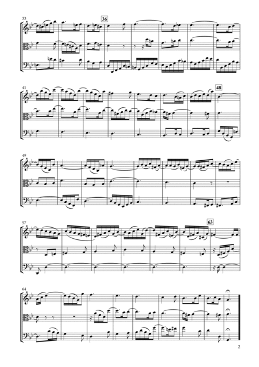 Sinfonia No.11 BWV.797 for String Trio String Trio scores gallery preview page 2