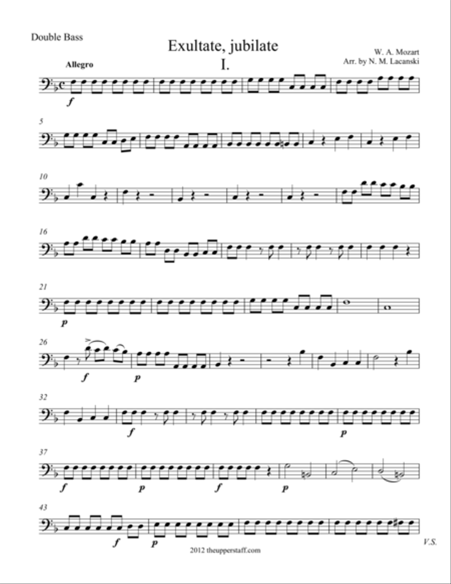 Exultate, jubilate I. String Orchestra scores gallery preview page 1