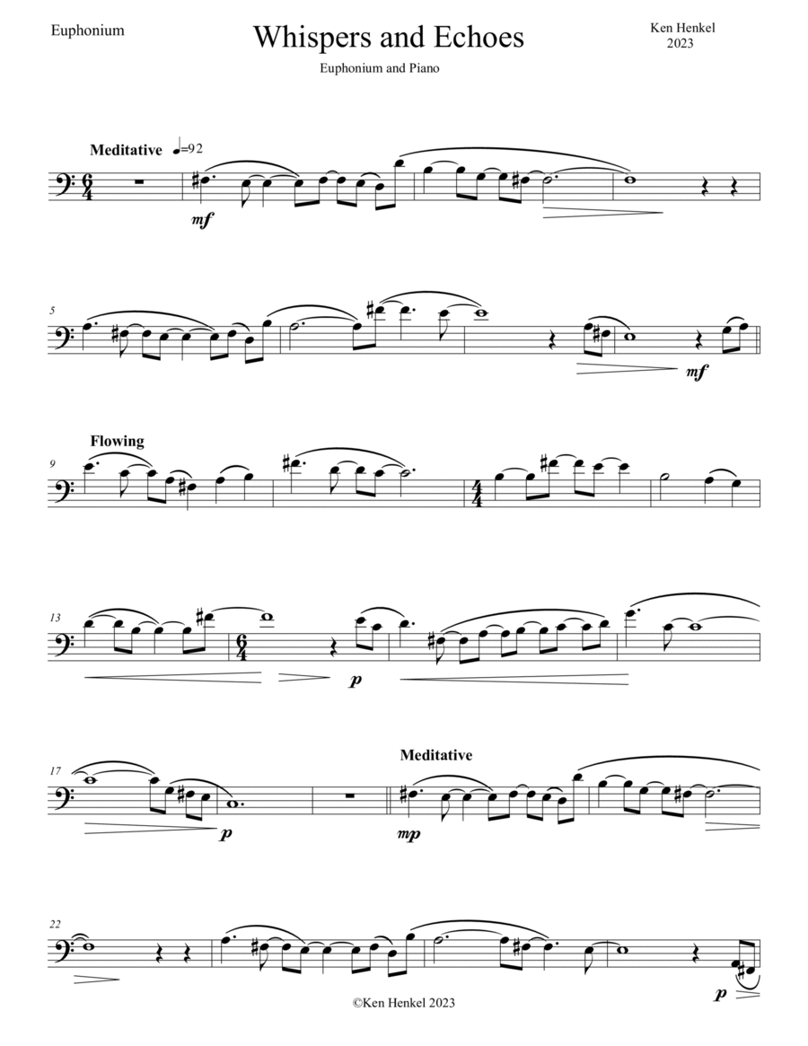 Whispers and Echoes Euphonium scores gallery preview page 1