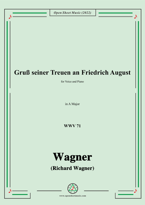 Book cover for R. Wagner-Gruß seiner Treuen an Friedrich August,WWV 71,in A Major
