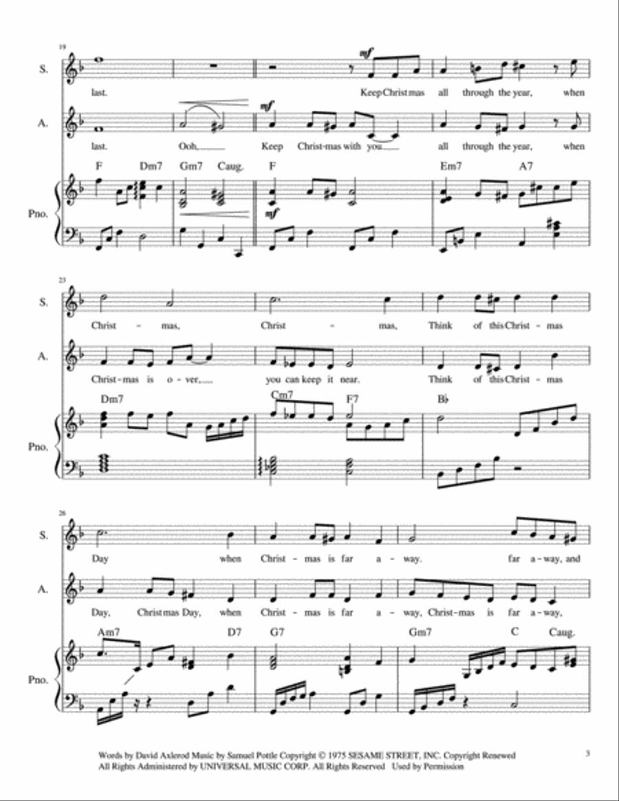 Keep Christmas With You (all Through The Year) Piano scores gallery preview page 4