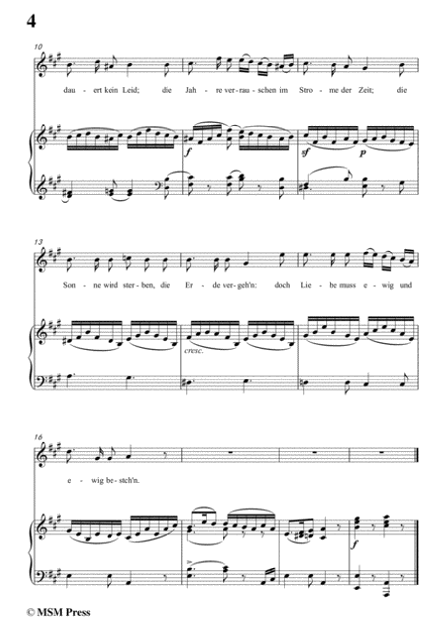 Schubert-Lied der Liebe,in A Major,for Voice and Piano Voice Solo scores gallery preview page 6