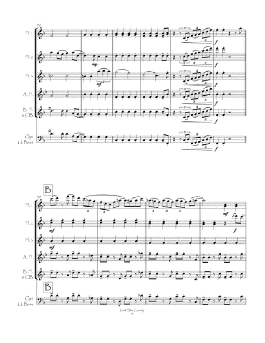 Isn't She Lovely Isn't She Lovely Flute Choir scores gallery preview page 6