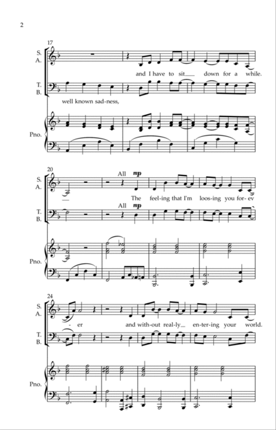 Slipping Through My Fingers 4-Part scores gallery preview page 2