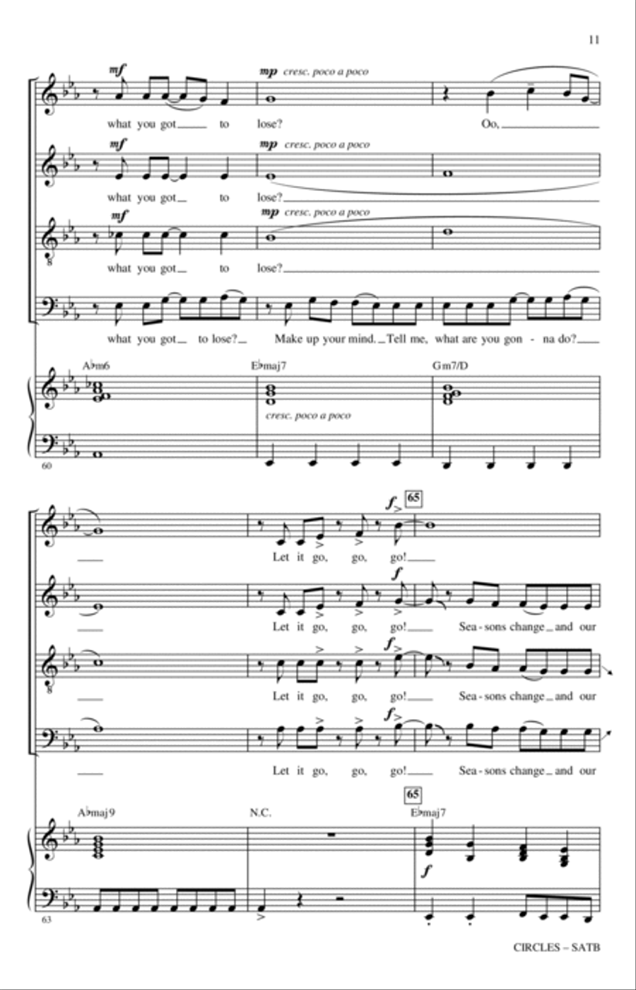 Circles (arr. Jack Zaino) 4-Part scores gallery preview page 9