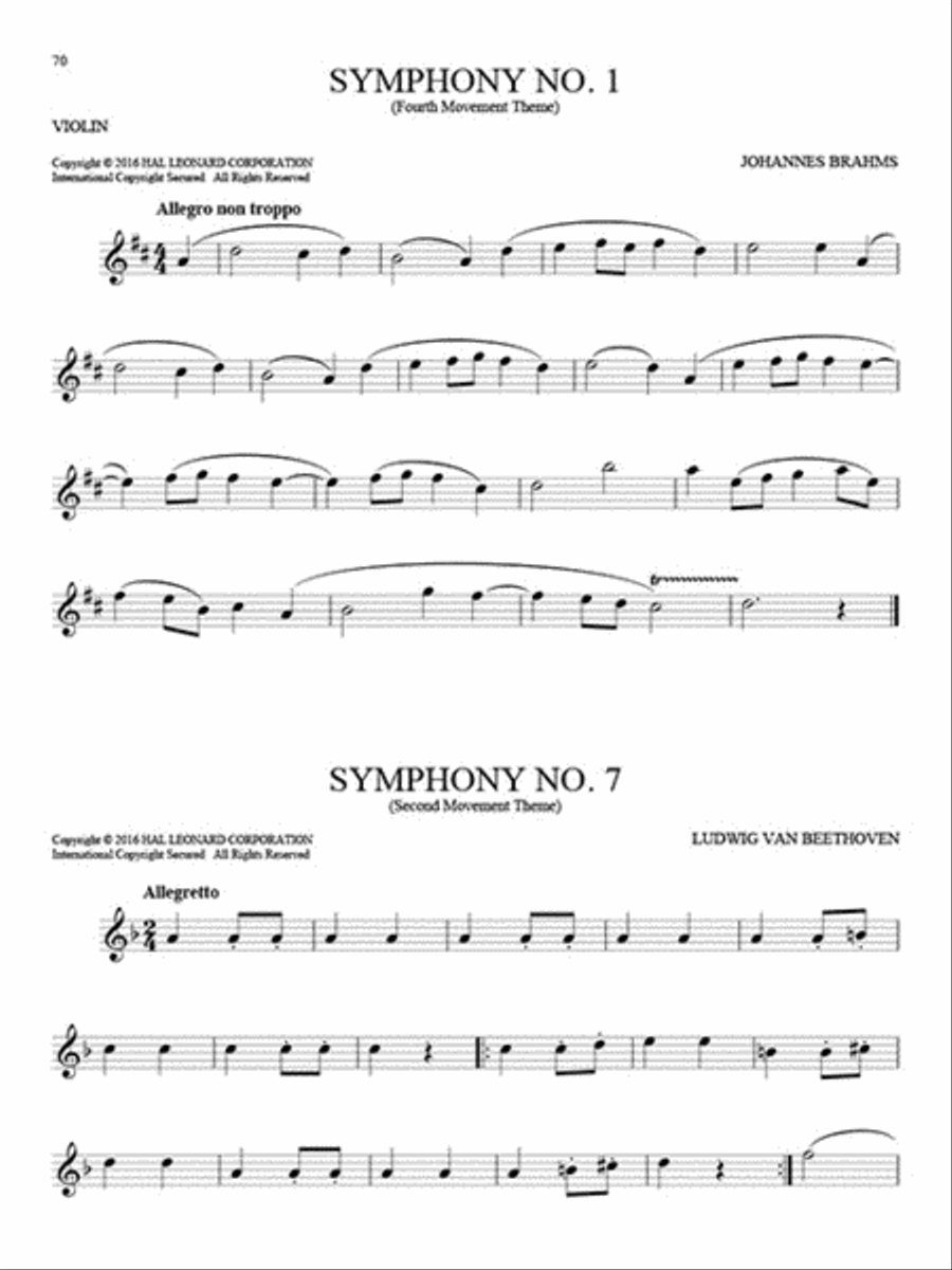 101 Classical Themes for Violin Violin Solo scores gallery preview page 5