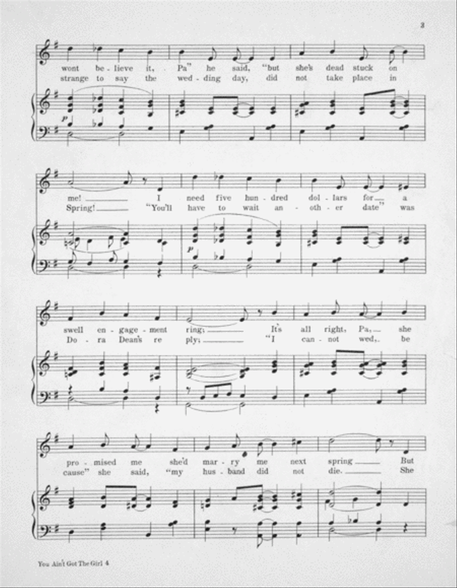 You Ain't Got the Girl ('Till the Ring is on Her Finger) Voice scores gallery preview page 3