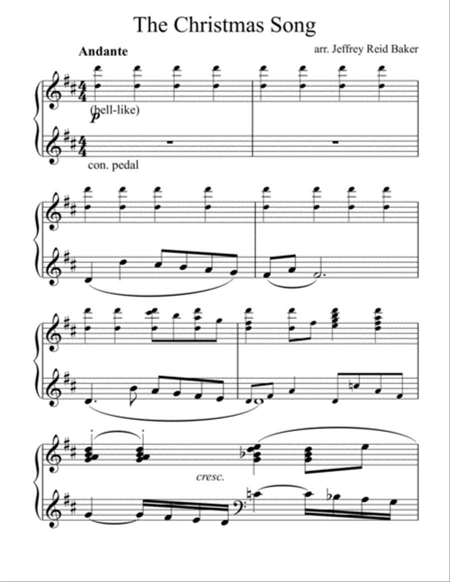 The Christmas Song (chestnuts Roasting On An Open Fire) Piano Solo scores gallery preview page 1
