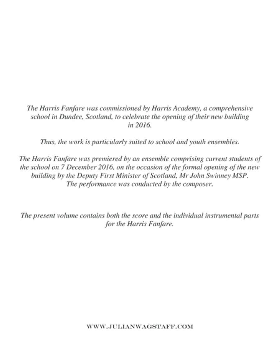 Harris Fanfare (for woodwind, brass and percussion) - score and parts Jazz Ensemble scores gallery preview page 2