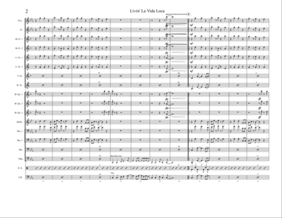 Livin' La Vida Loca Large Ensemble scores gallery preview page 3