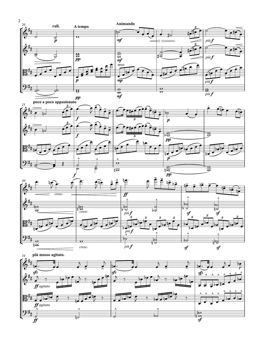 Thais Meditation, for string quartet String Quartet scores gallery preview page 2