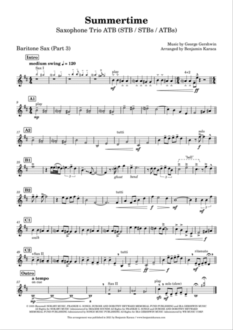 Summertime Woodwind Trio scores gallery preview page 6