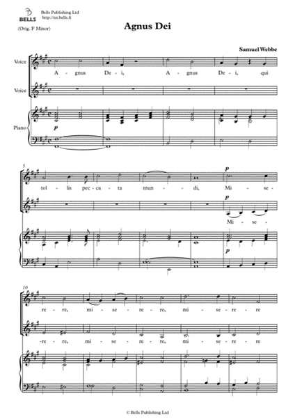 Agnus Dei (Duet) (F-sharp minor)