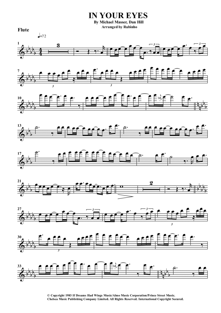 In Your Eyes Flute Solo scores gallery preview page 1