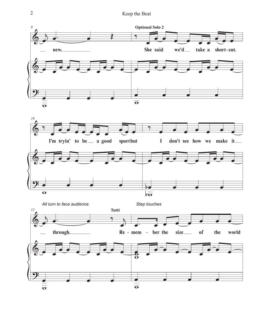 Keep The Beat Keep The Beat Unison Choir scores gallery preview page 2