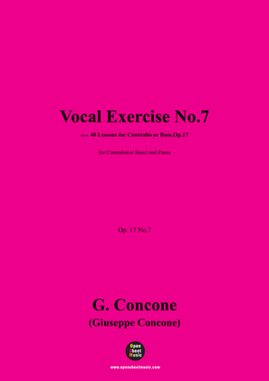 G. Concone-Vocal Exercise No.7,for Contralto(or Bass) and Piano
