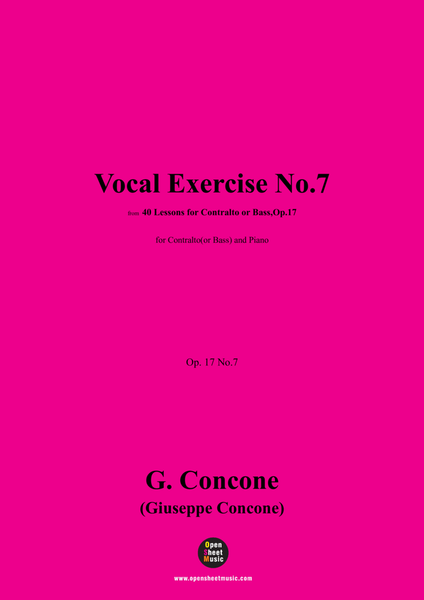 G. Concone-Vocal Exercise No.7,for Contralto(or Bass) and Piano image number null