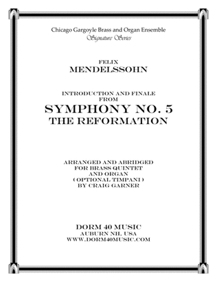 Book cover for Introduction & Finale, from Symphony #5 "Reformation" (for Brass Quintet and Organ)