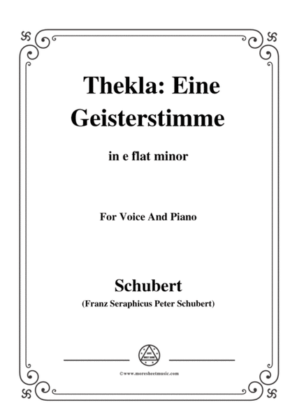 Schubert-Thekla: Eine Geisterstimme(Thekla: A Spirit Voice),D.595,in e flat minor,for Voice&Piano image number null