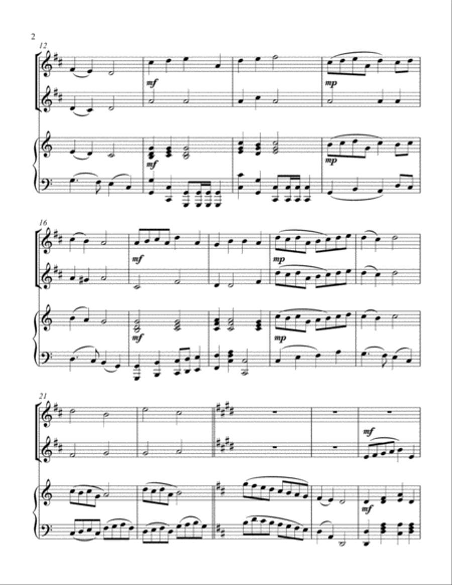 Christ The Lord Is Risen Today (treble Bb instrument duet) Piano scores gallery preview page 3