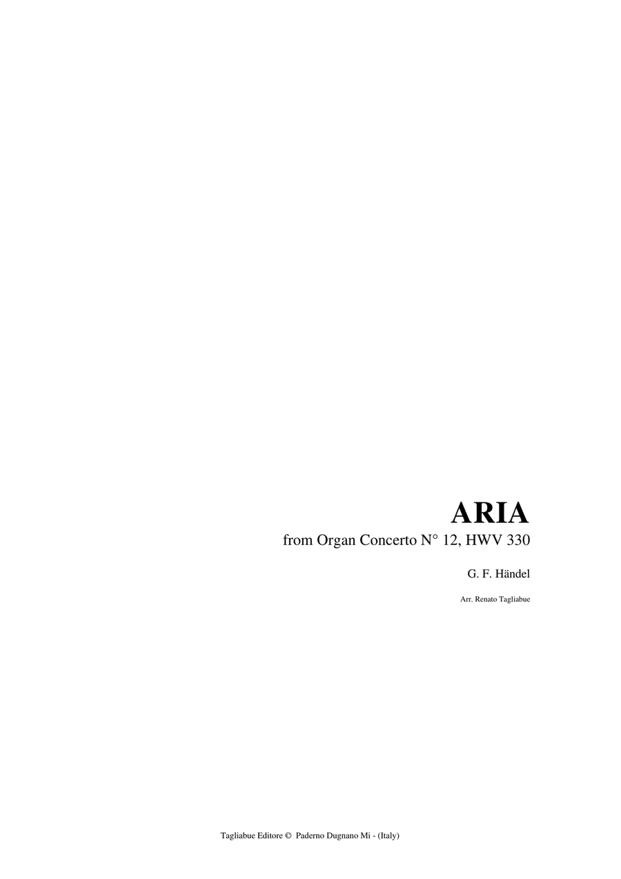 HANDEL - ARIA - from Organ Concerto N° 12, HWV 330 Organ Solo scores gallery preview page 1
