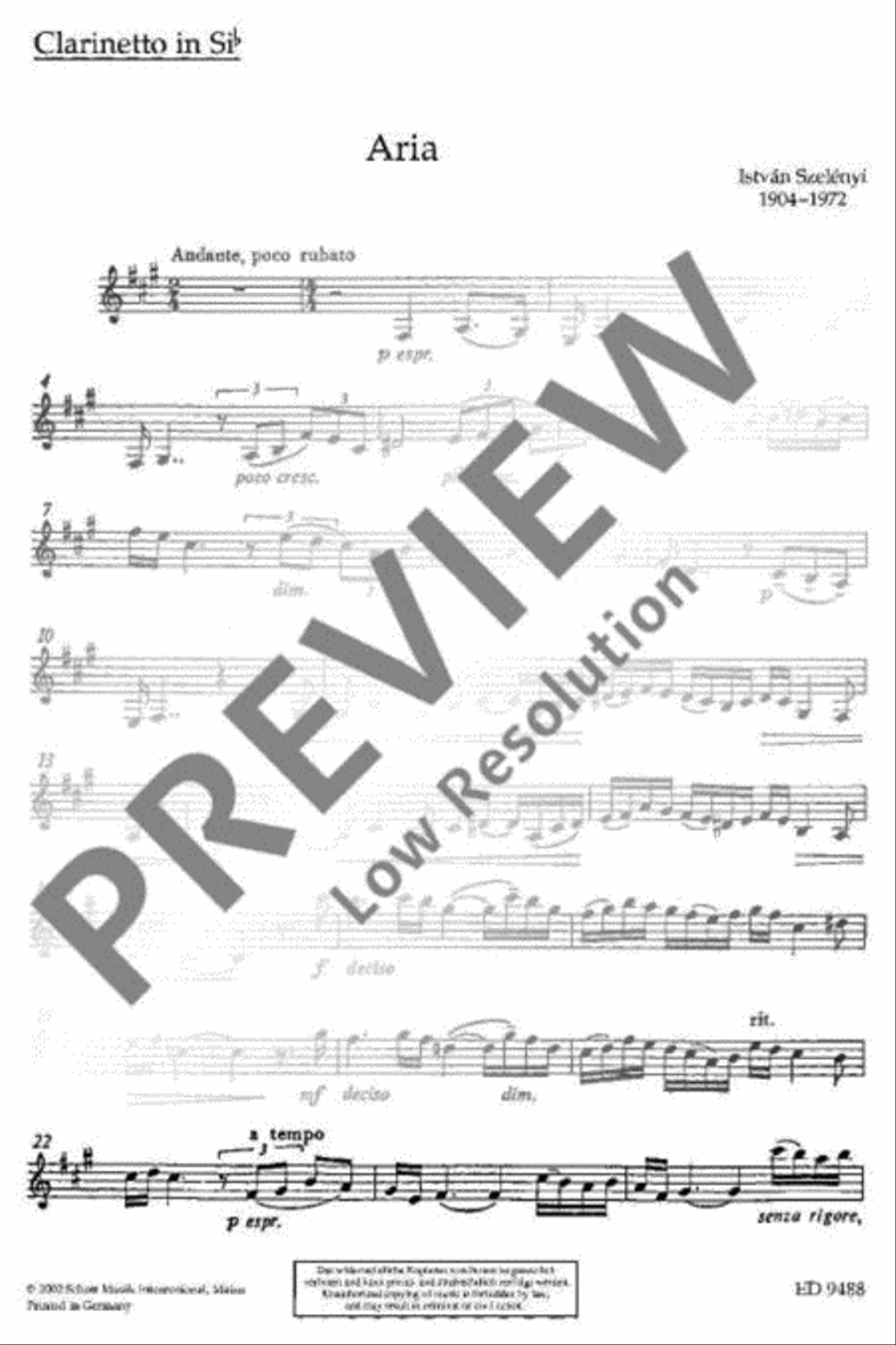 Aria Aria Clarinet scores gallery preview page 15