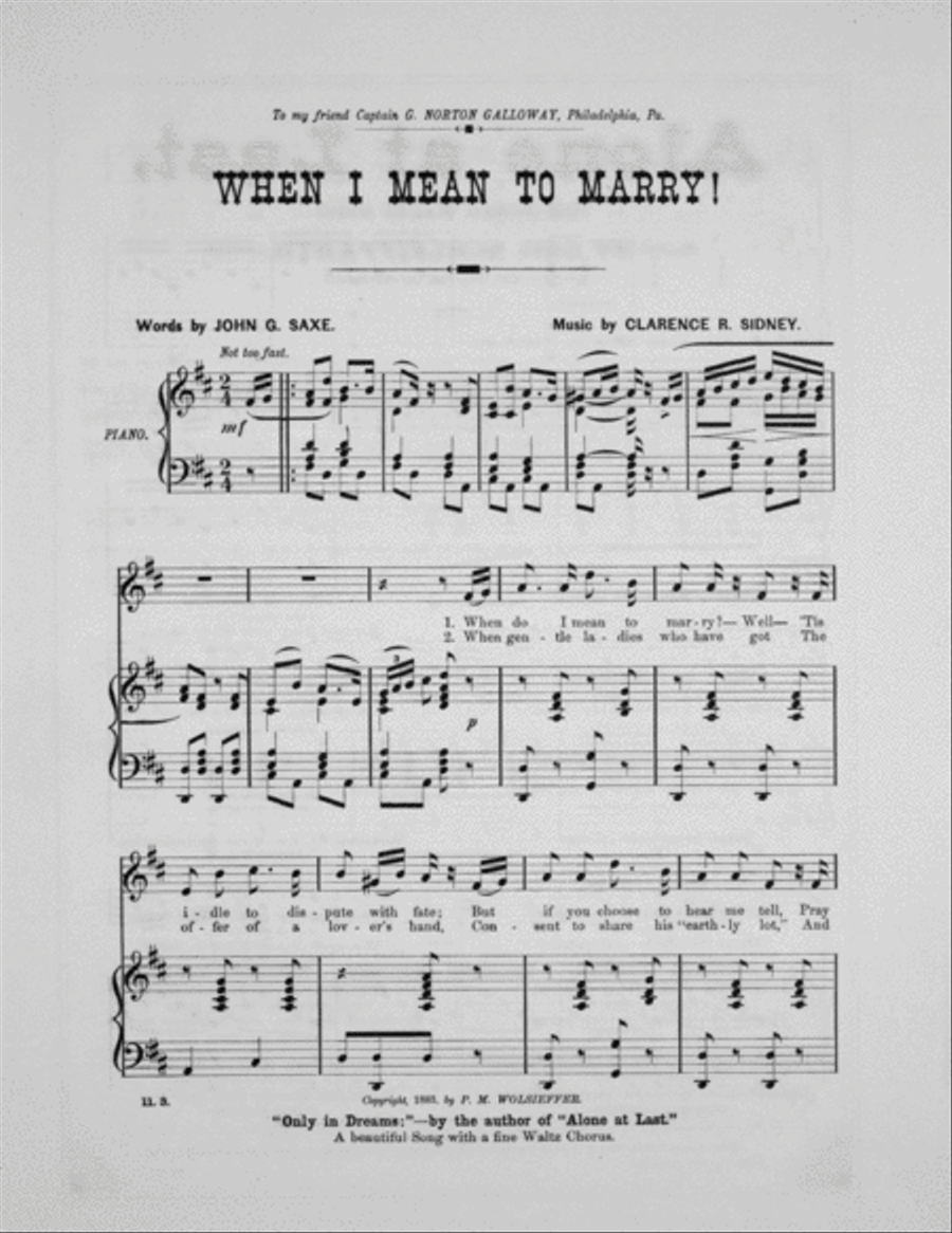 When I Mean to Marry! A Humorous Song of the Period Voice scores gallery preview page 2