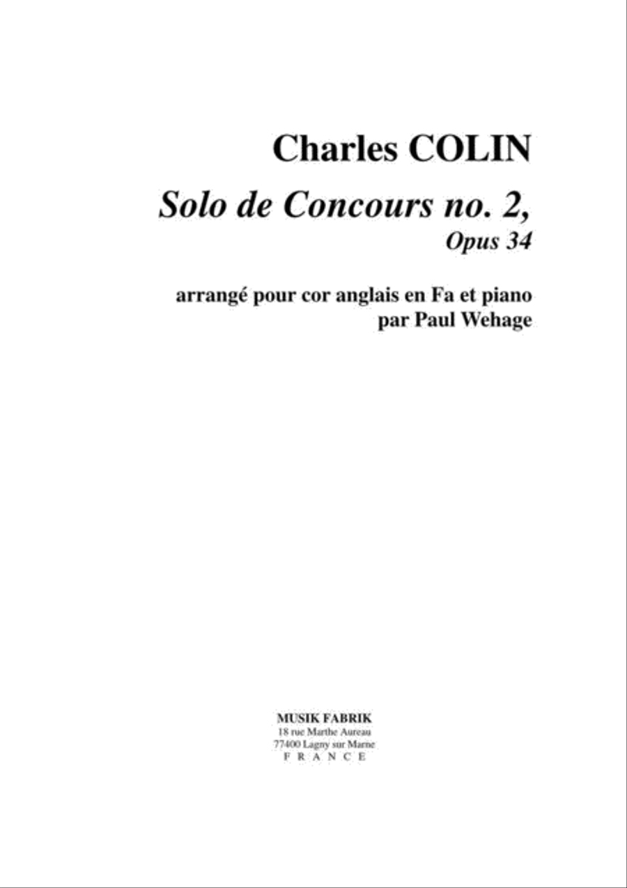Solo de Concours no. 2, Opus 34 English Horn scores gallery preview page 1