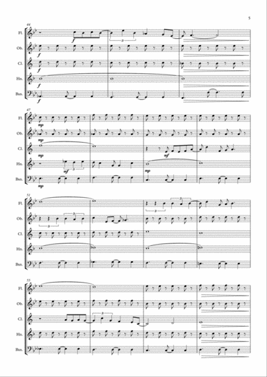 God Only Knows Woodwind Quintet scores gallery preview page 5