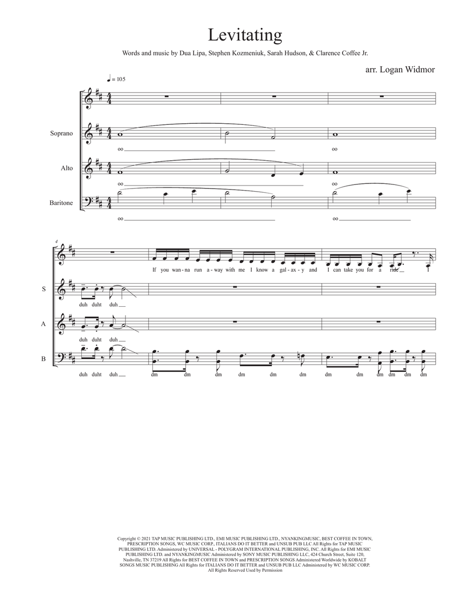 Levitating 3-Part scores gallery preview page 1
