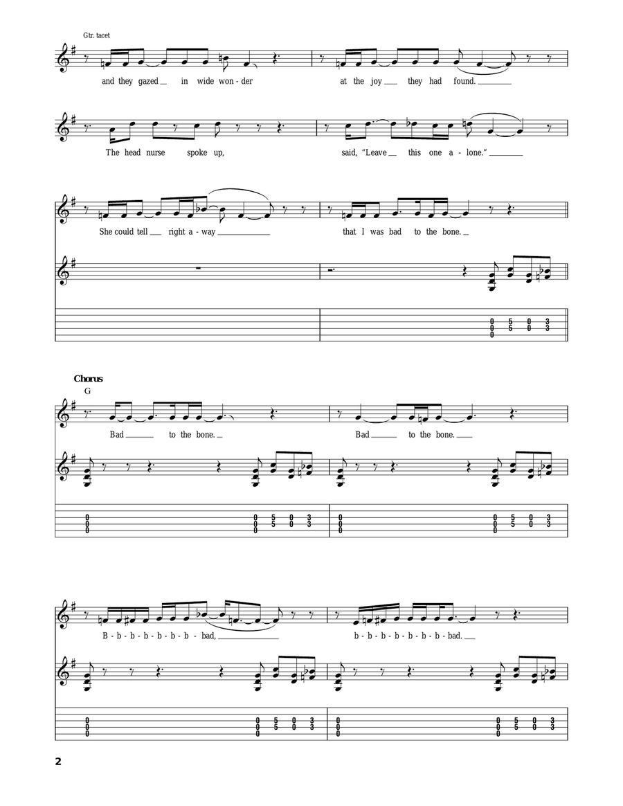 Bad To The Bone Acoustic Guitar scores gallery preview page 2
