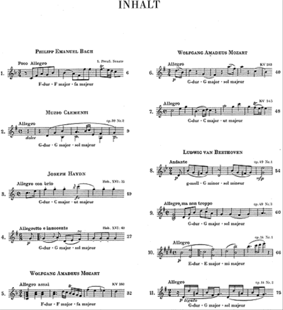 Classical Piano Sonatas Piano Solo scores gallery preview page 2