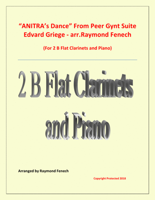Anitra's Dance - From Peer Gynt (2 B Flat Clarinets and Piano)