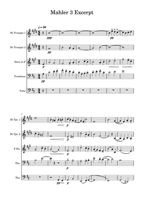 Excerpt from Mahler 3 - Brass Quintet