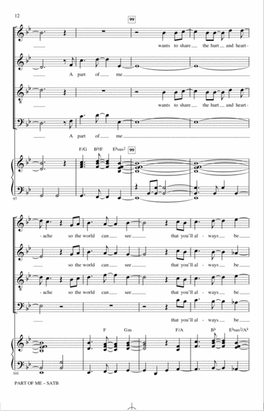 Part Of Me (from Dear Evan Hansen) (arr. Roger Emerson) 4-Part scores gallery preview page 11