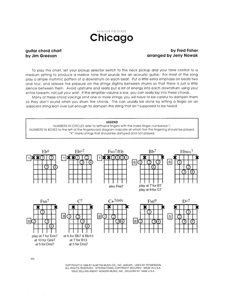 Chicago (arr. Jerry Nowak) - Guitar Chord Chart