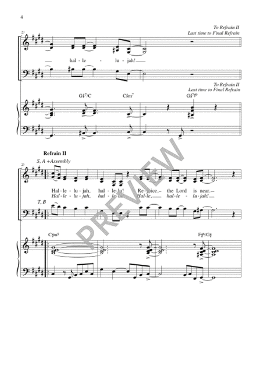 Hallelujah, Hallelu! 3-Part scores gallery preview page 4
