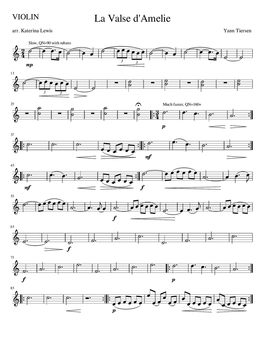 La Valse D'amelie String Trio scores gallery preview page 5