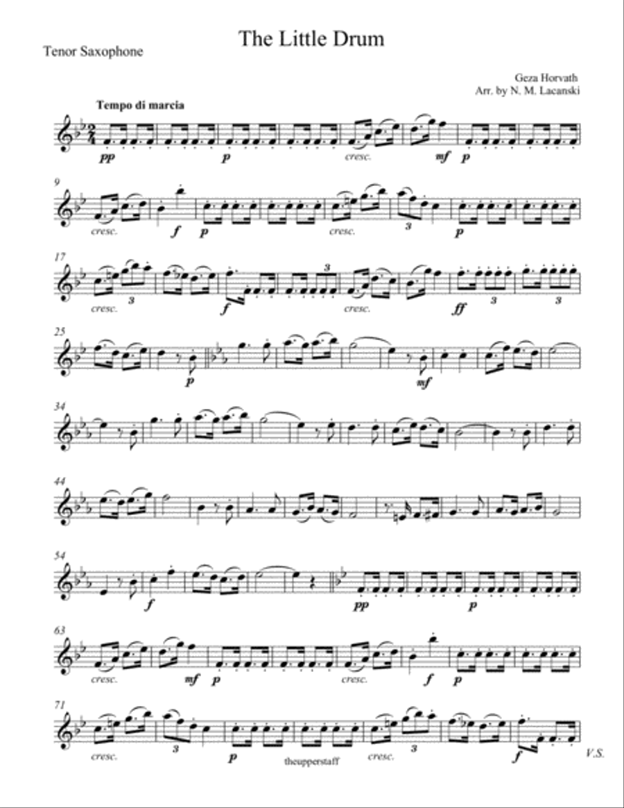 The Little Drum The Little Drum Tenor Saxophone scores gallery preview page 1
