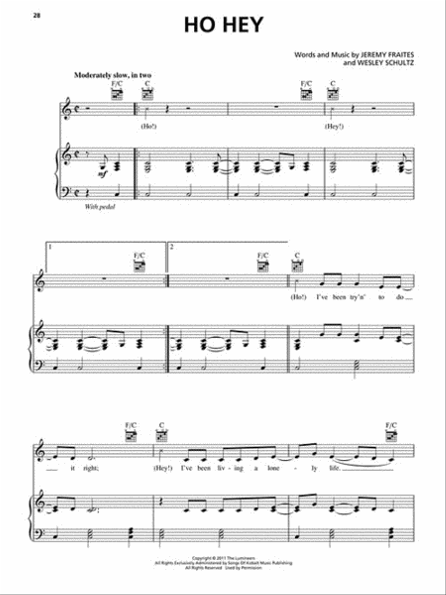 The Lumineers Piano, Vocal, Guitar scores gallery preview page 3