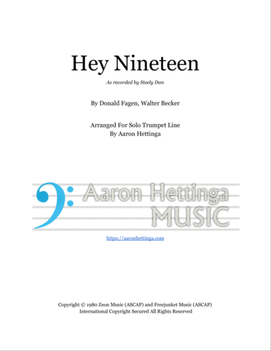 Hey Nineteen Hey Nineteen Trumpet Solo scores gallery preview page 1