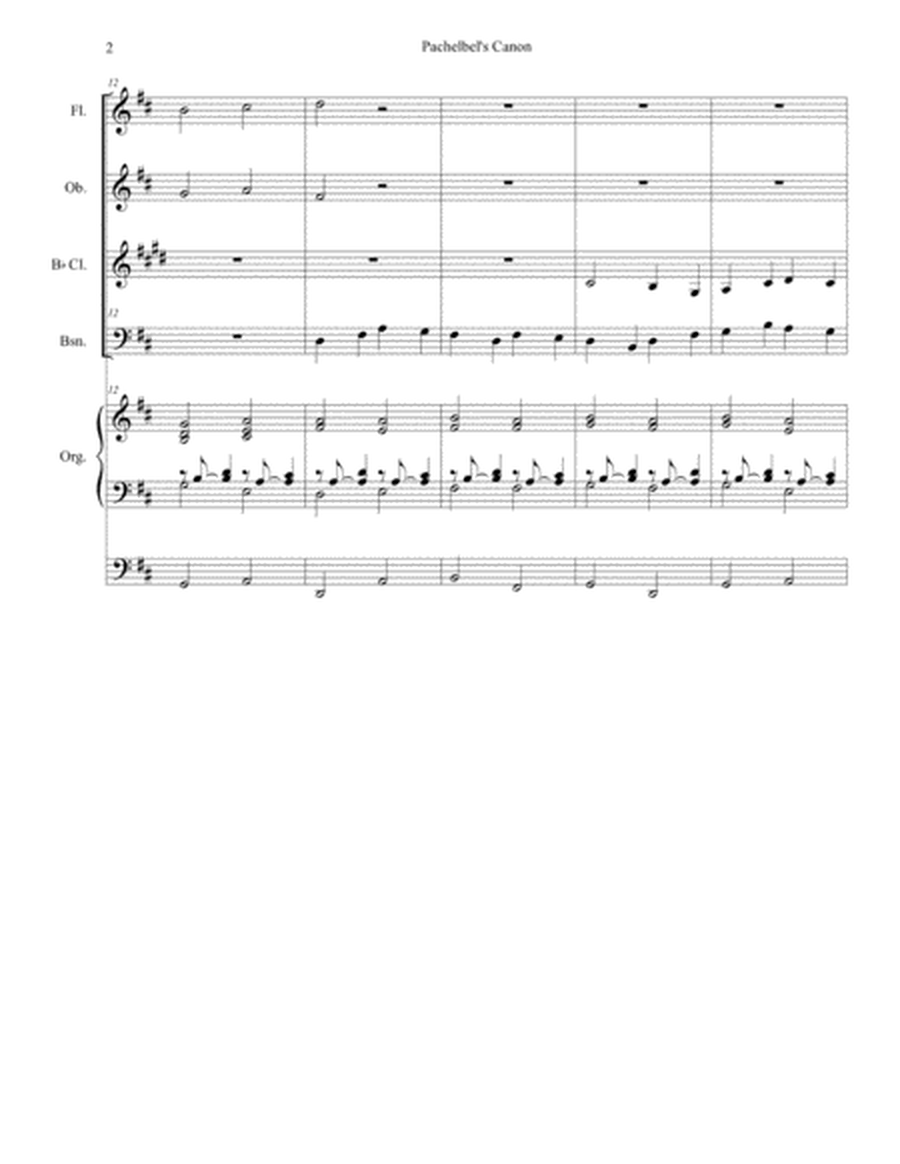 Pachelbel's Canon (Wedding Arrangement for Woodwind Quartet - Organ Accompaniment) image number null