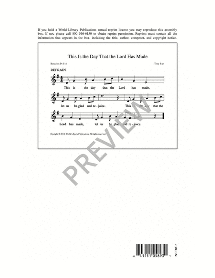 This is the Day that the Lord has Made Unison Choir scores gallery preview page 2