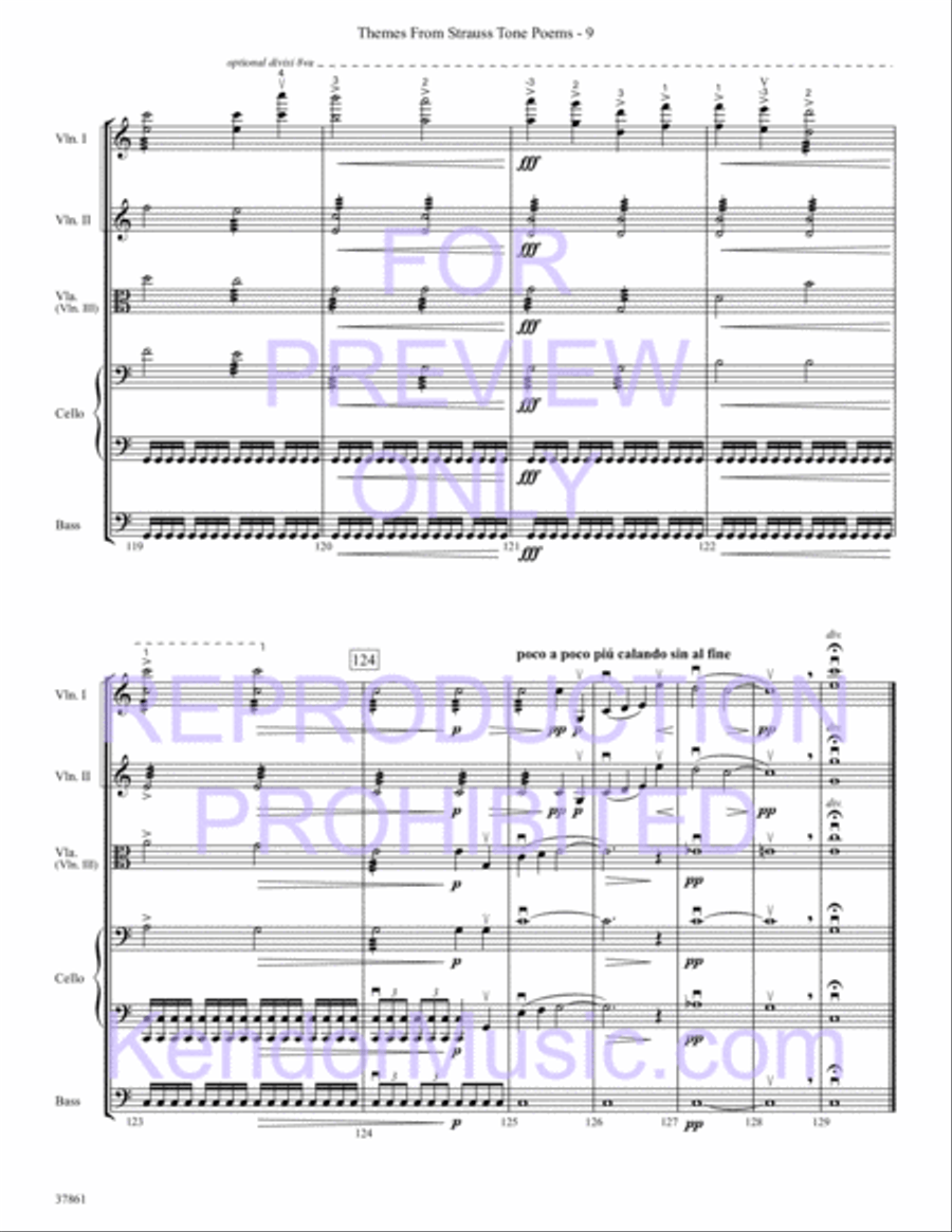 Themes From Strauss Tone Poems String Orchestra scores gallery preview page 11