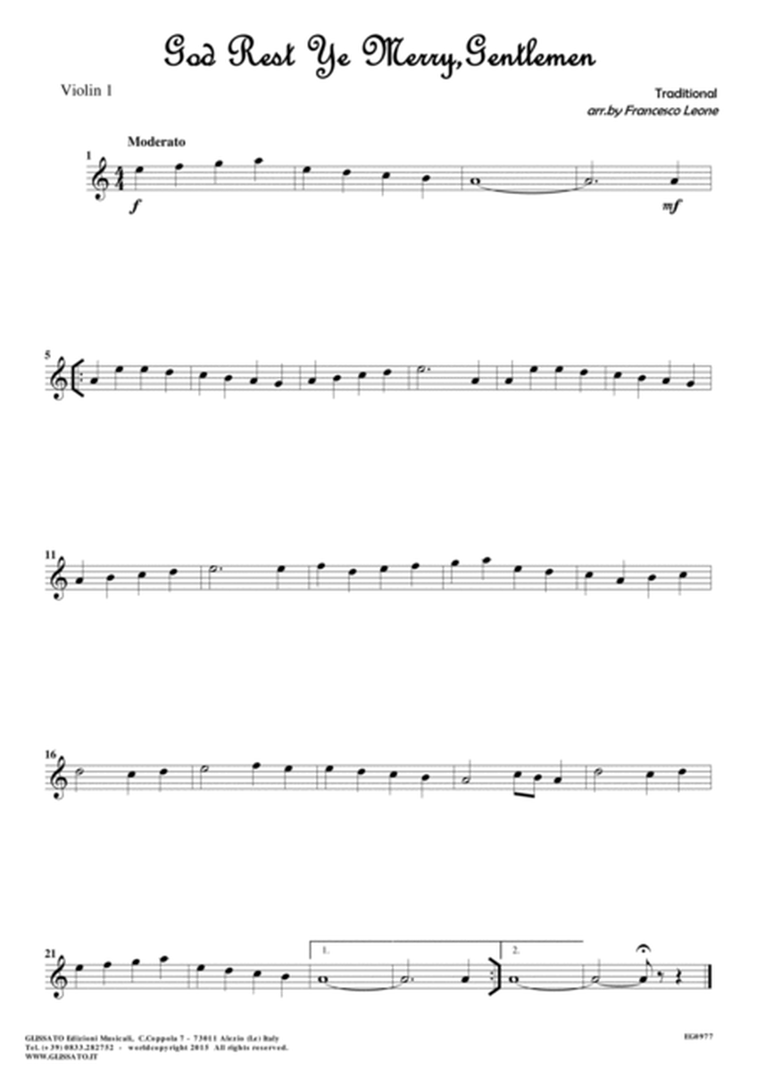 10 Easy Christmas Tunes - Violin Quartet (Set of parts) image number null