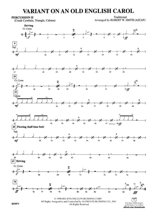 Variant on an Old English Carol: 2nd Percussion