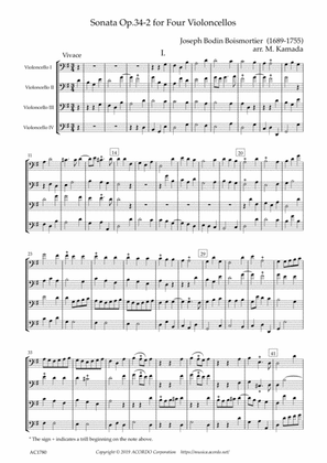 Sonata Op.34-2 for Four Violoncellos