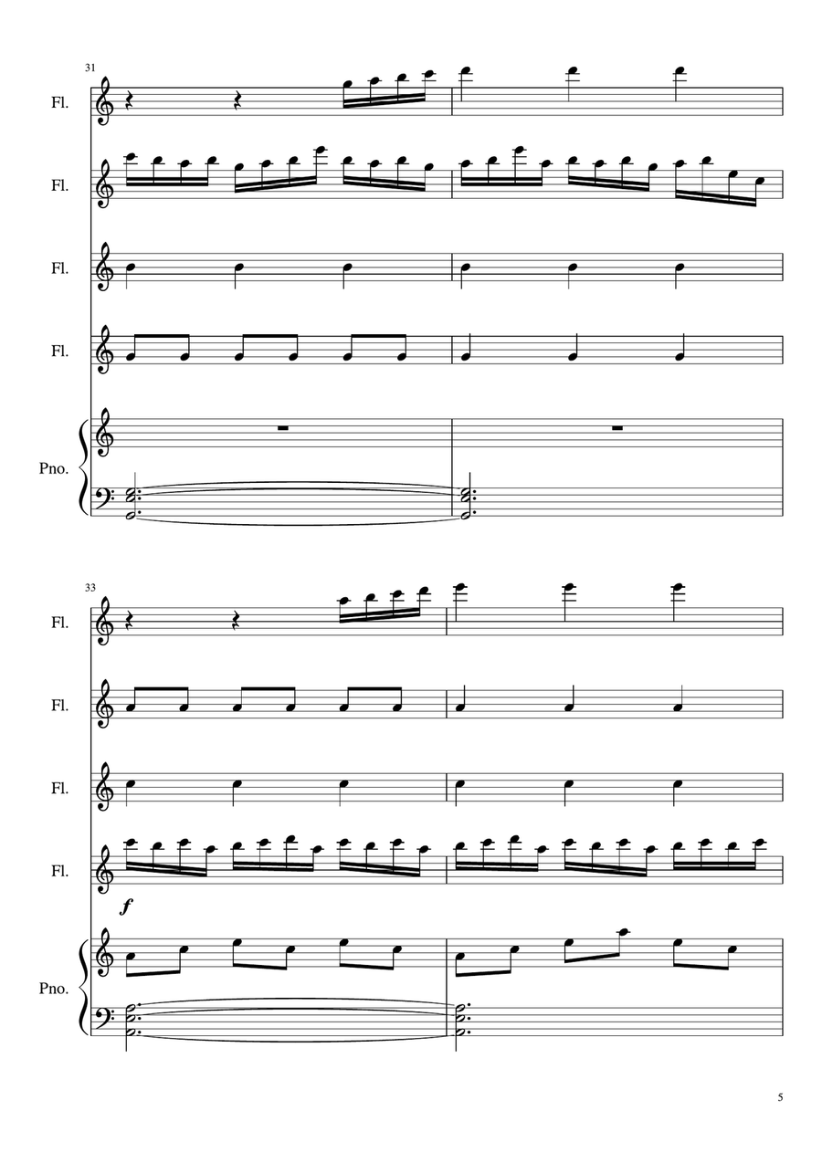 Cornfield Chase from the Paramount Pictures film INTERSTELLAR Woodwind Quartet scores gallery preview page 5