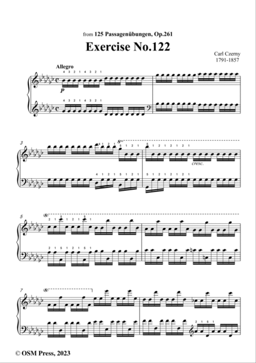 C. Czerny-Exercise No.122,Op.261 No.122 Piano Method scores gallery preview page 2